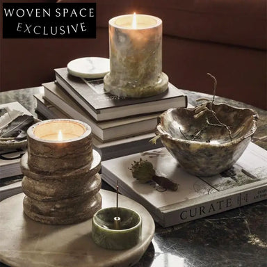 Modern Luxury Marble Cylinder Candleholder for Dining Table Decoration Candle Jars