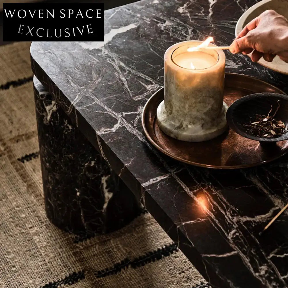Modern Luxury Marble Cylinder Candleholder for Dining Table Decoration Candle Jars