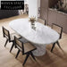 Modern Luxury Marble Dining Table, 6 Seater, Steel Frame, Elegant Kitchen Furniture
