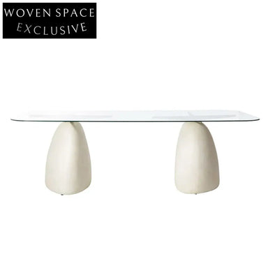 Modern Luxury Marble Glass 8-Seater Dining Table Restaurant Furniture Set