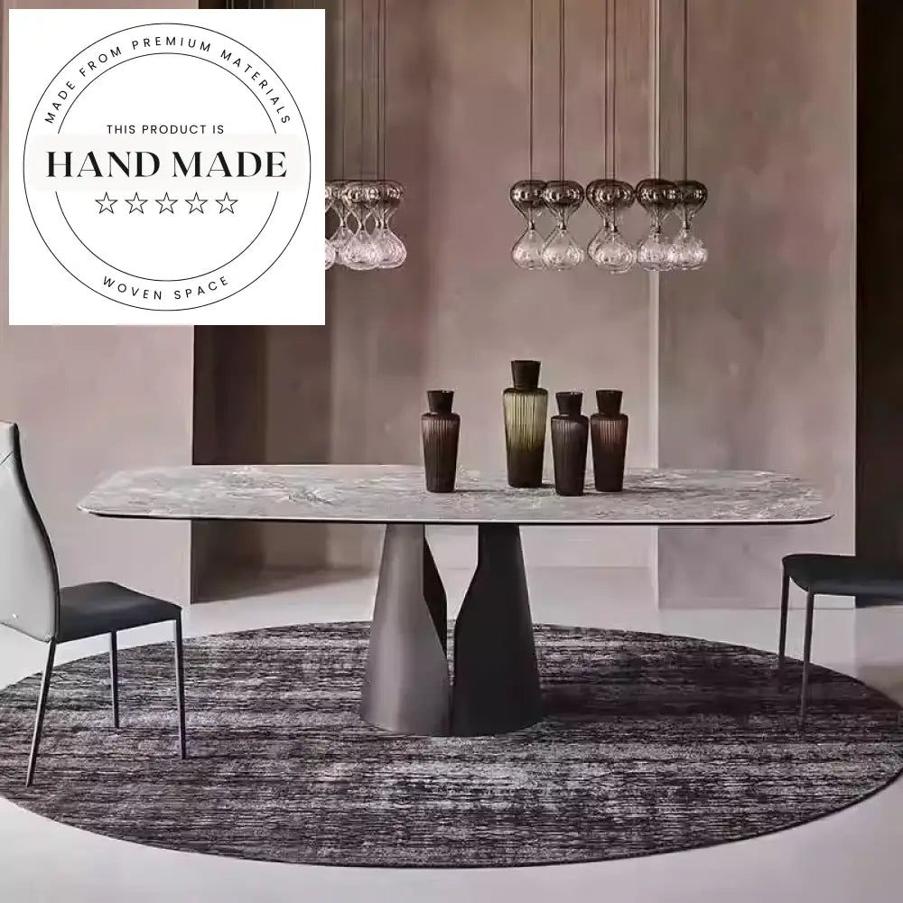 Modern Luxury Marble Slate Rectangle Italian Design Dining Table