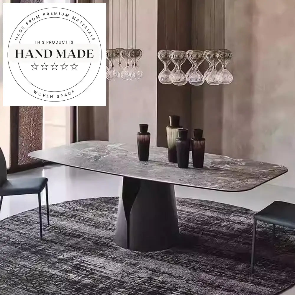 Modern Luxury Marble Slate Rectangle Italian Design Dining Table