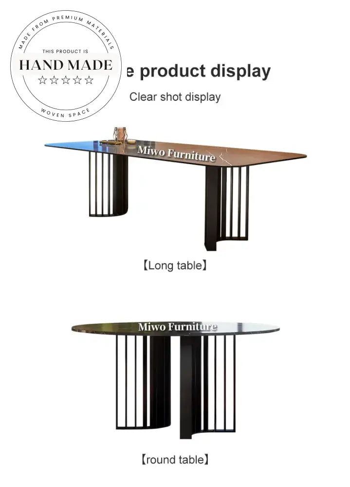 Modern Luxury Marble Top Rectangle Stainless Steel Dining Table