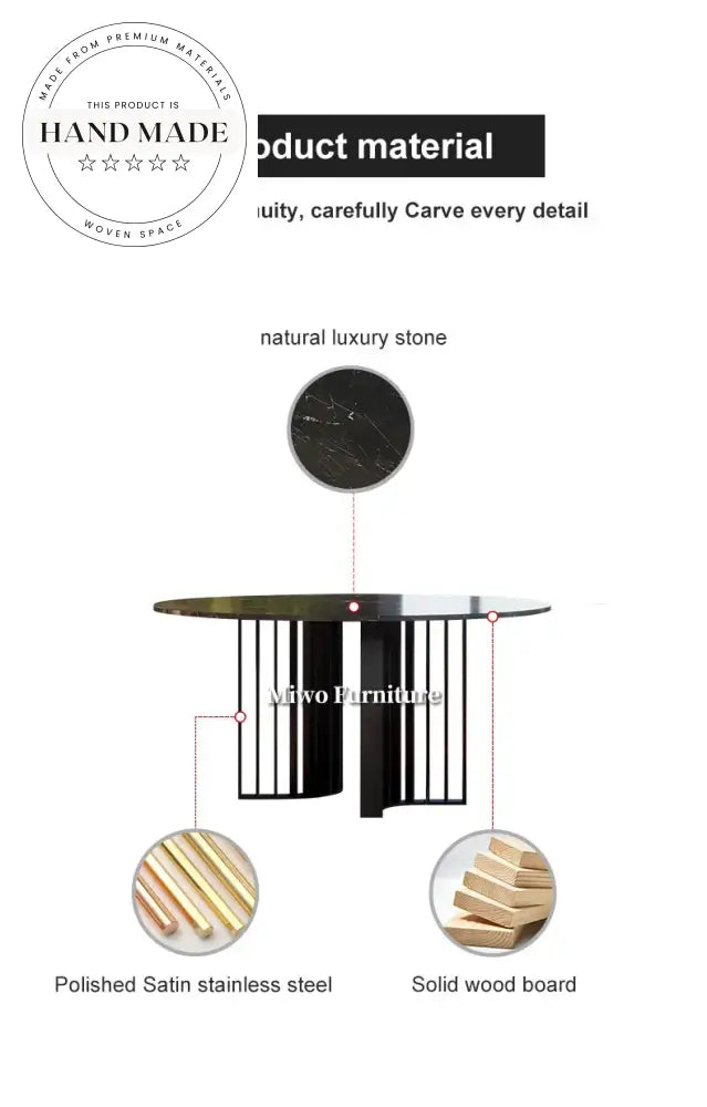 Modern Luxury Marble Top Rectangle Stainless Steel Dining Table