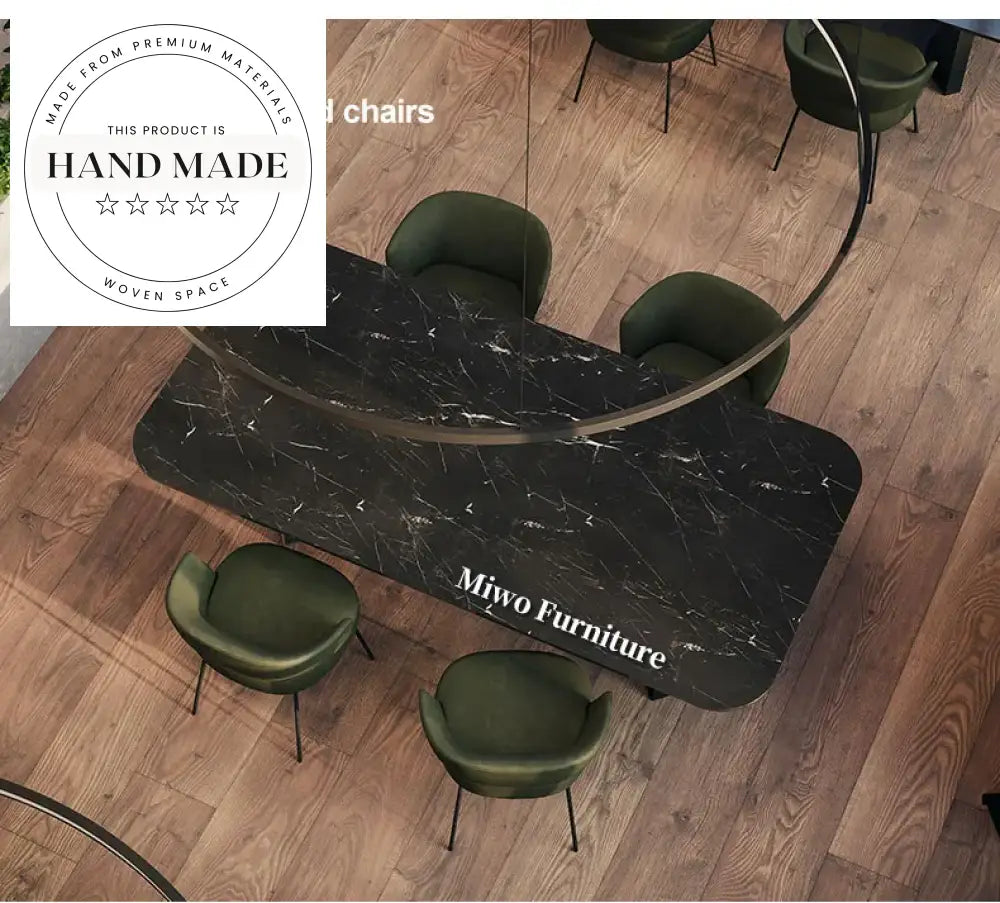 Modern Luxury Marble Top Rectangle Stainless Steel Dining Table