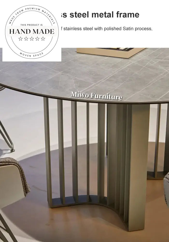 Modern Luxury Marble Top Rectangle Stainless Steel Dining Table