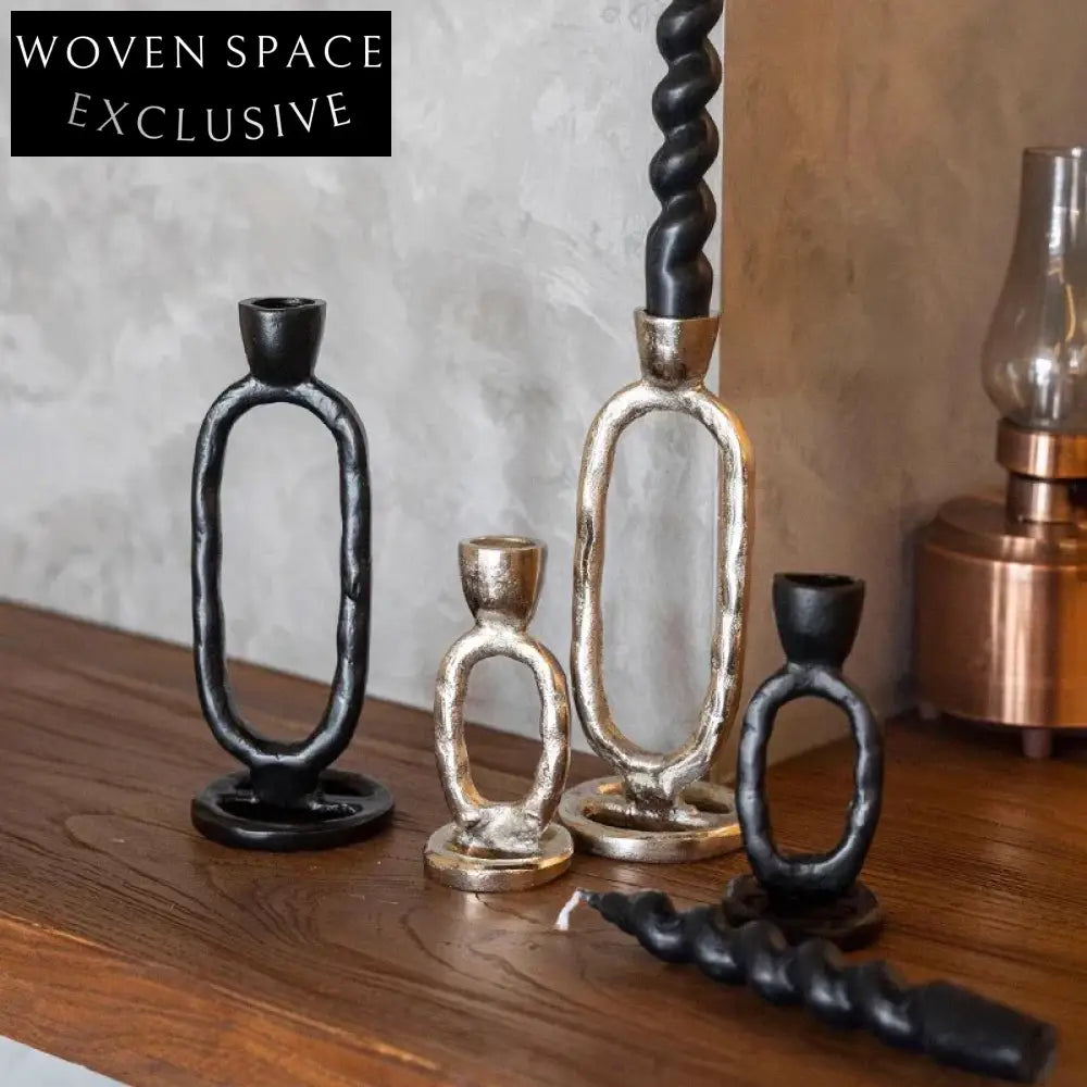 Modern Luxury Metal Candle Holder Set for Home Hotel Wedding Decor