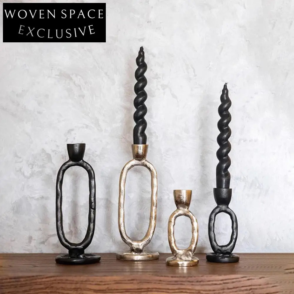 Modern Luxury Metal Candle Holder Set for Home Hotel Wedding Decor
