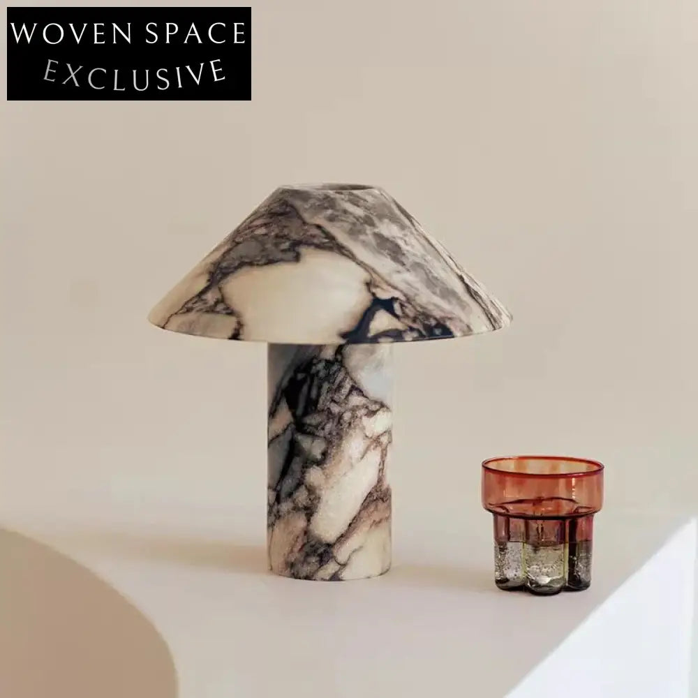 Modern Luxury Mushroom Natural Marble LED Bedside Table Lamp for Home