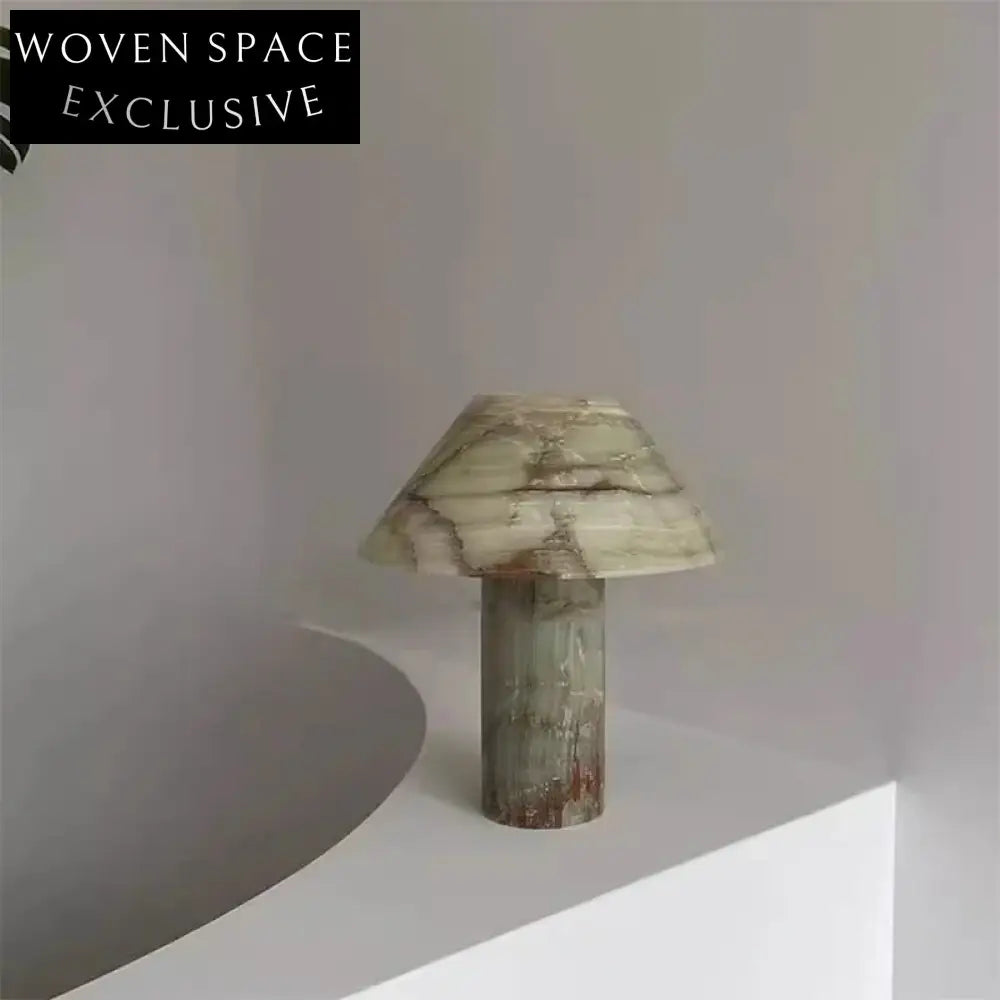 Modern Luxury Mushroom Natural Marble LED Bedside Table Lamp for Home