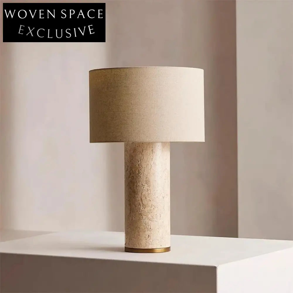 Modern Luxury Natural Stone Marble Tabletop LED Desk Lamp for Bedroom