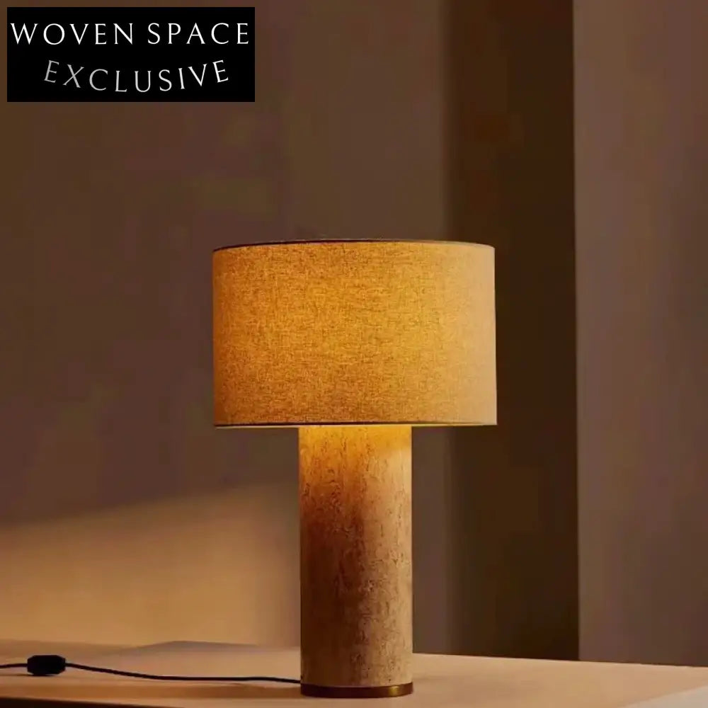 Modern Luxury Natural Stone Marble Tabletop LED Desk Lamp for Bedroom