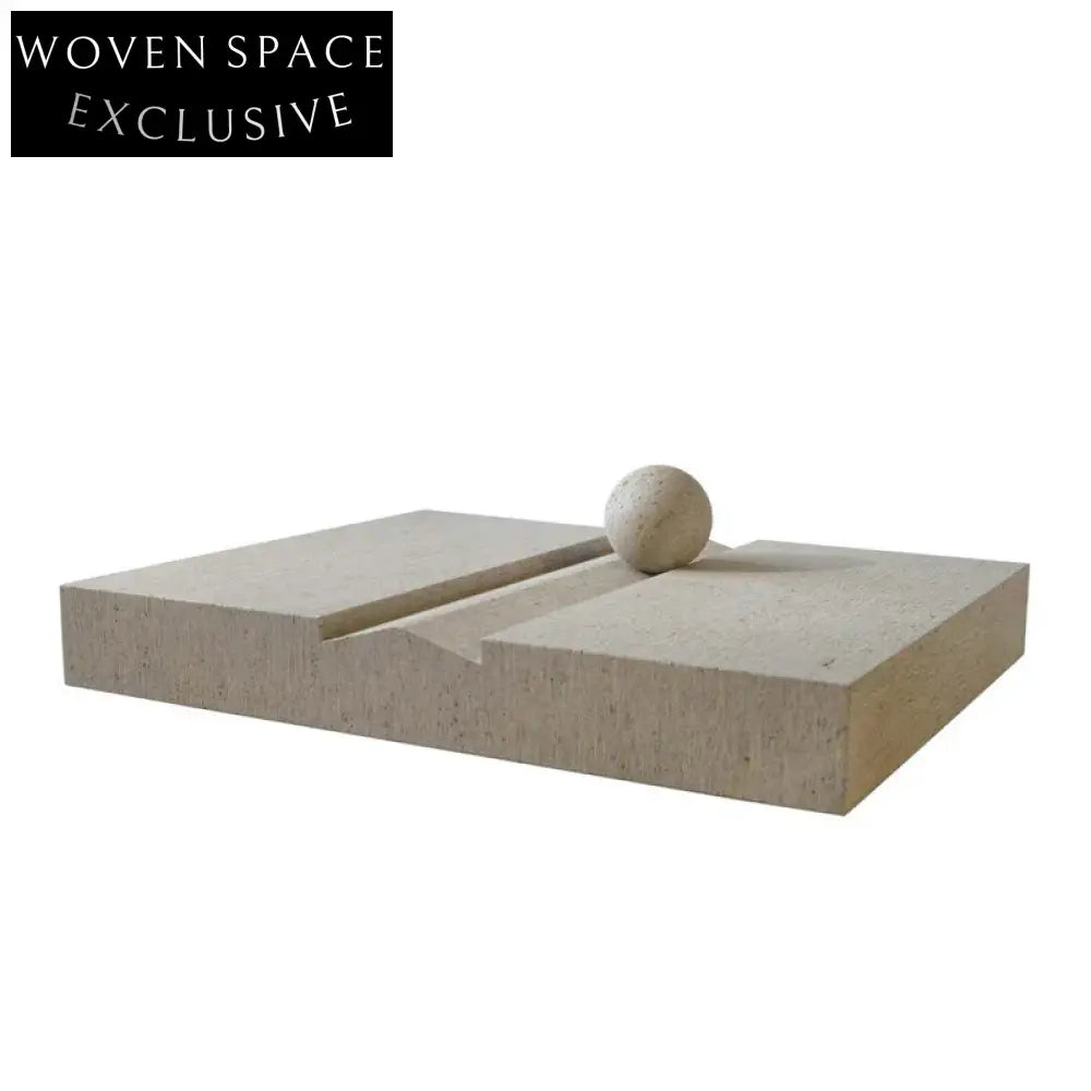 Modern Luxury Natural Travertine Marble Rectangle Home Coffee Table