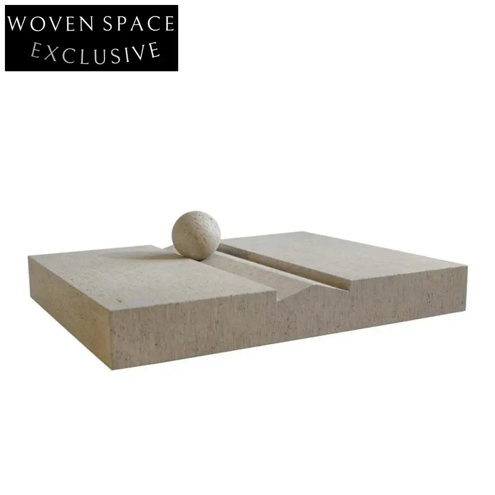 Modern Luxury Natural Travertine Marble Rectangle Home Coffee Table