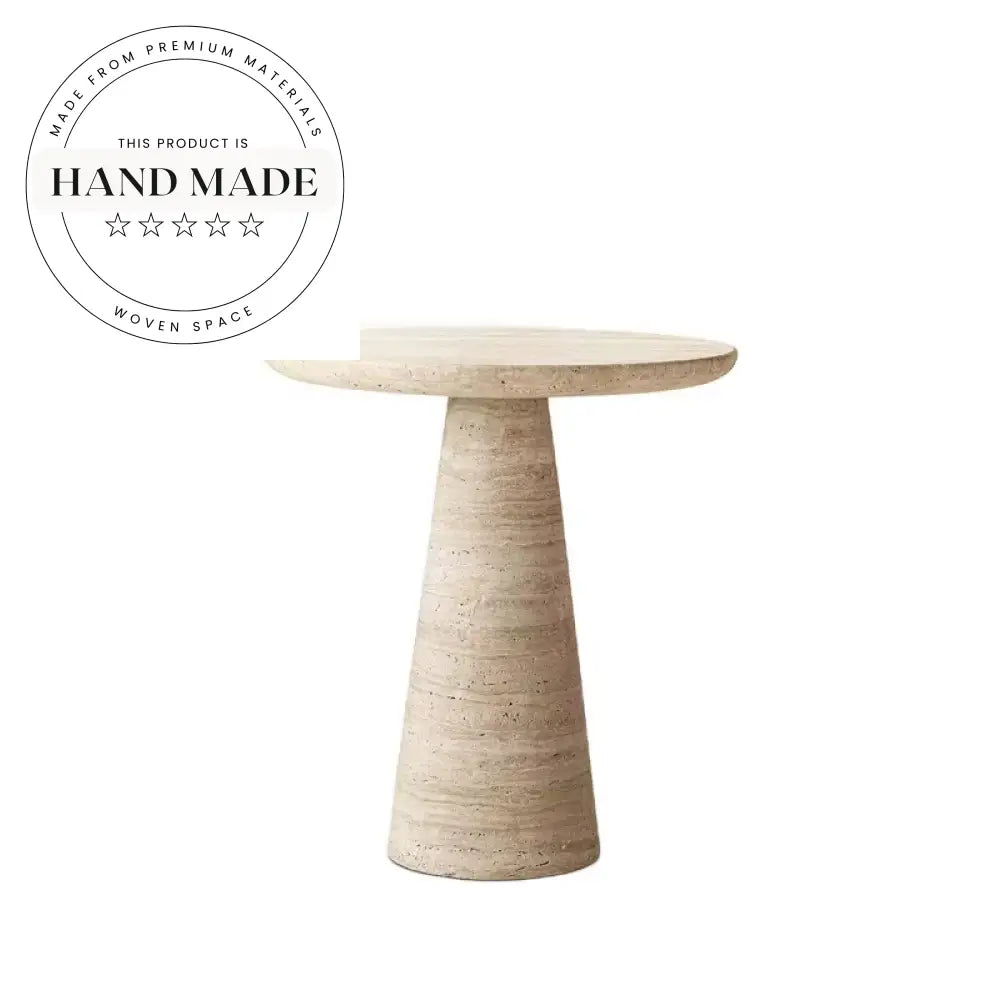 Modern Luxury Natural Travertine Marble Stone Round Sofa Side Table