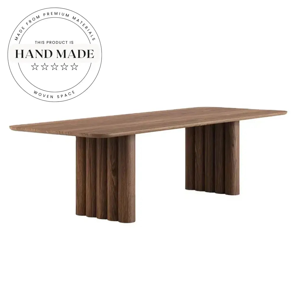 Modern Luxury Nordic Walnut Rectangle Wooden Designer Dining Table