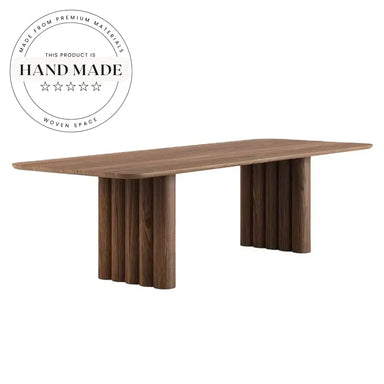 Modern Luxury Nordic Walnut Rectangle Wooden Designer Dining Table