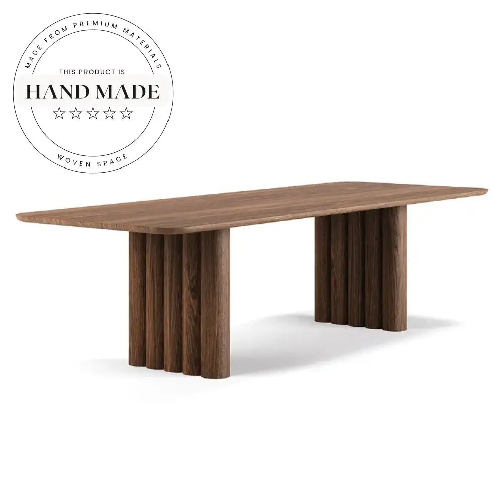 Modern Luxury Nordic Walnut Rectangle Wooden Designer Dining Table
