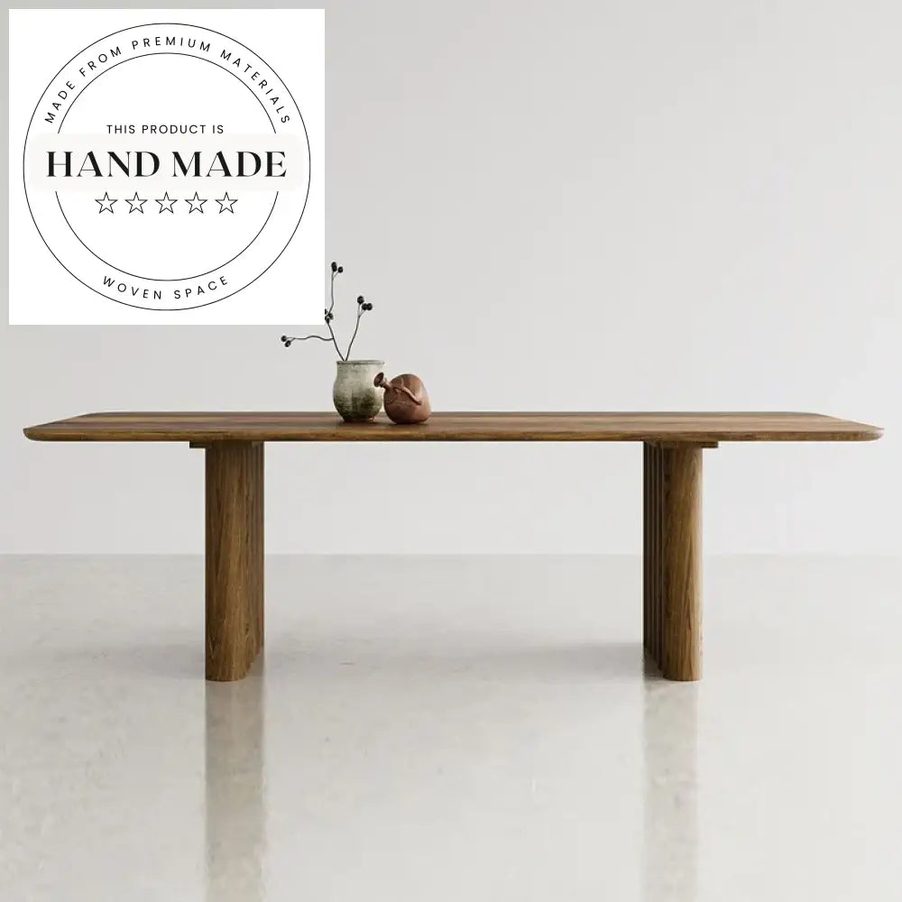 Modern Luxury Nordic Walnut Rectangle Wooden Designer Dining Table