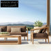 Modern Luxury Outdoor Teak Wood High Back Sectional Patio Sofa Chair