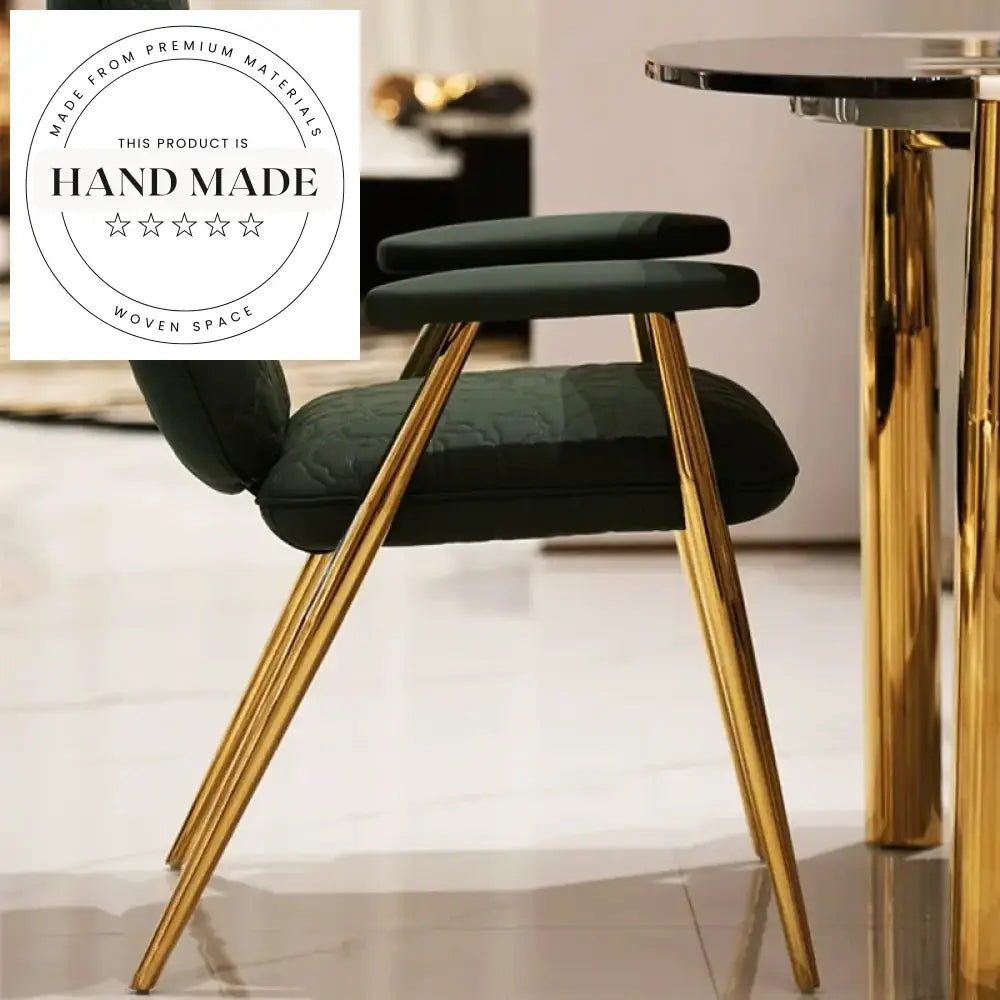 Modern Luxury Pebble Leather Armchair Padded Seat Dining Chair