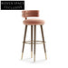 Modern Luxury Pink Velvet Curved Back Bar Stool for Home Restaurant Hotel