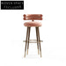 Modern Luxury Pink Velvet Curved Back Bar Stool for Home Restaurant Hotel