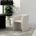 Modern Luxury Plush White Velvet Linen Armrest Leisure Dining Chair