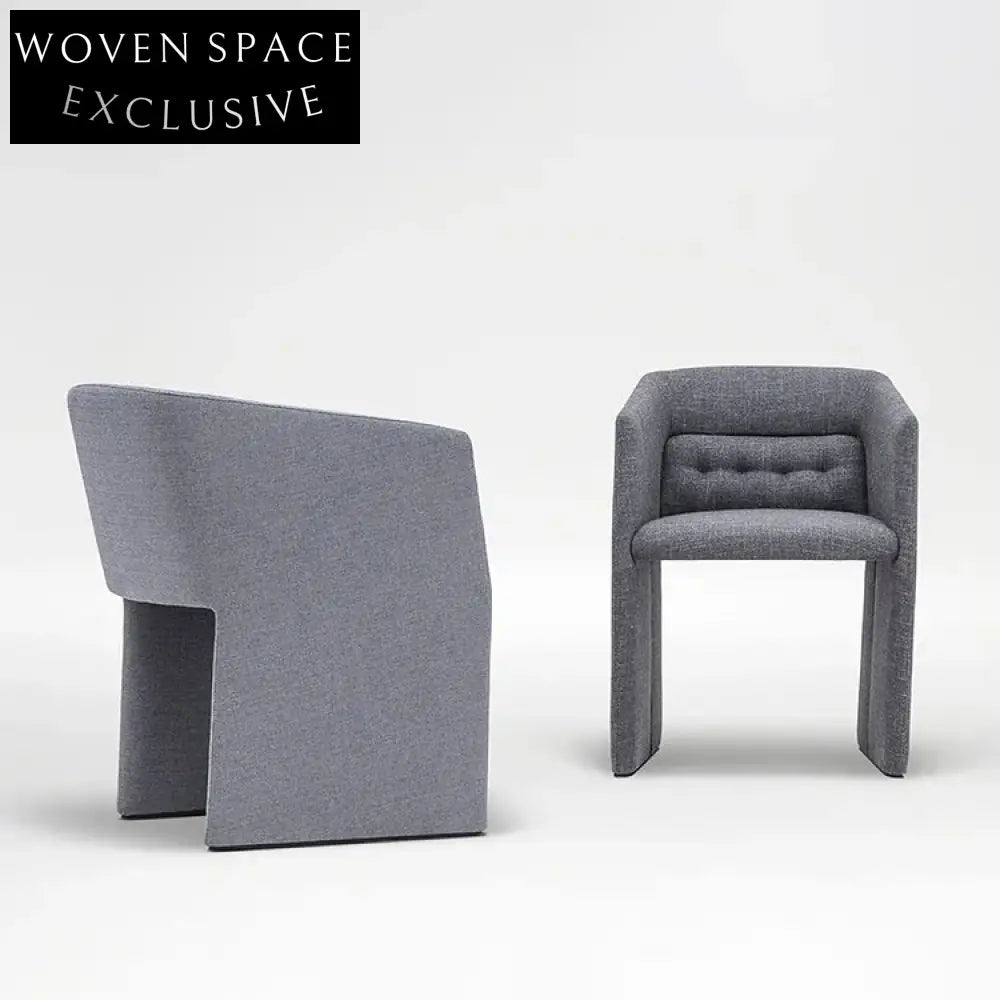 Modern Luxury Plush White Velvet Linen Armrest Leisure Dining Chair