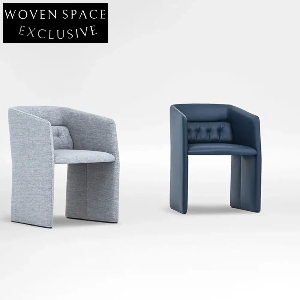 Modern Luxury Plush White Velvet Linen Armrest Leisure Dining Chair