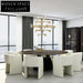 Modern Luxury Plush White Velvet Linen Armrest Leisure Dining Chair