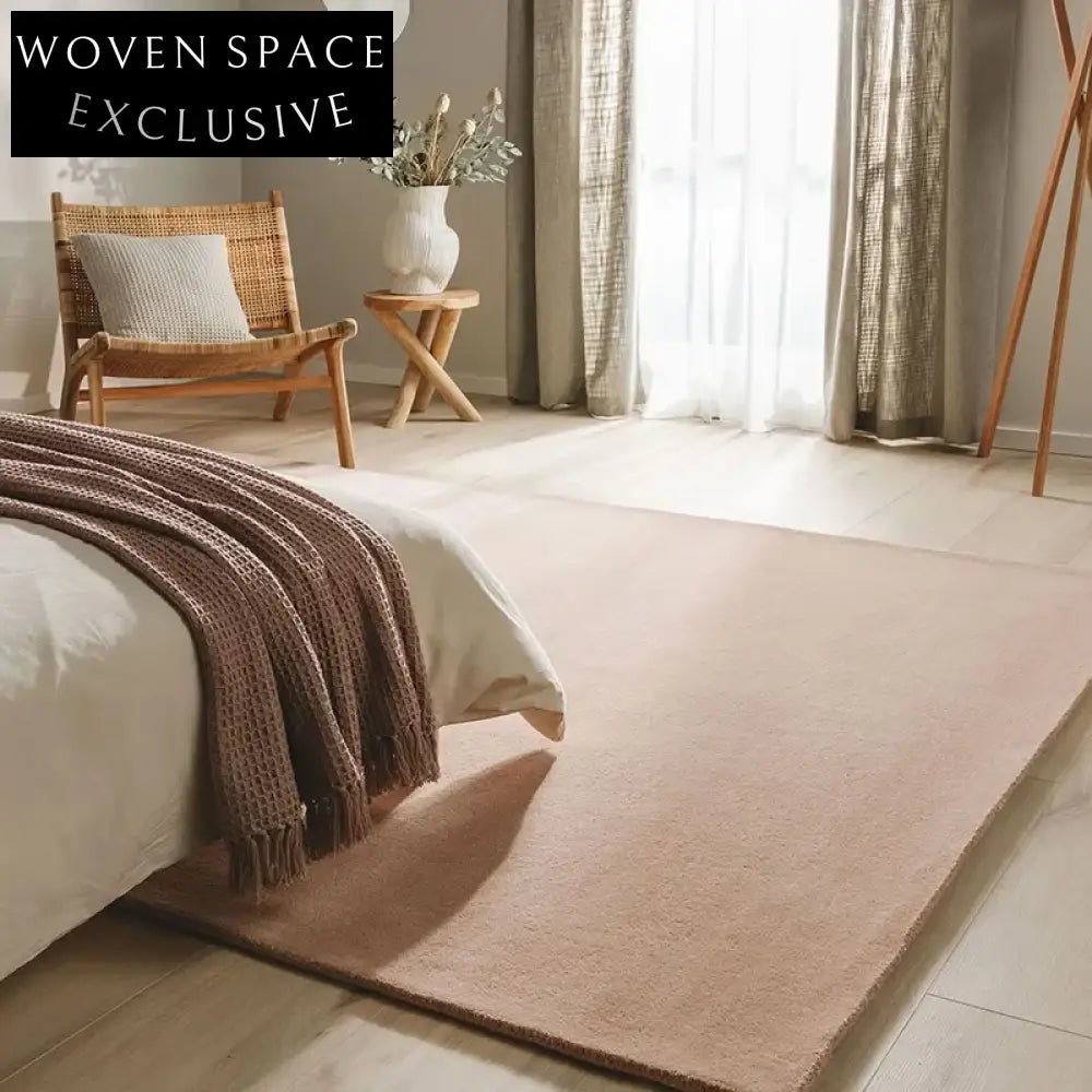 Modern Luxury Polyester Rug for Living Room Bedroom – Custom Handmade Solid Color