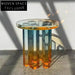 Modern Luxury Rainbow Acrylic Transparent Round Side Table for Home Decor