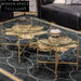 Modern Luxury Roberto Gold Brass Frame Glass Round Living Room Coffee Table