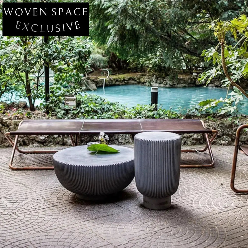 Modern Luxury Round Fiberglass Coffee Table for Living Room & Cafe Decor