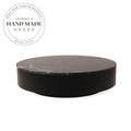 Modern Luxury Round Natural Marble Solid Wood Black Coffee Table