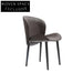 Modern Luxury Saddle Leather Dining Chair with Metal Legs High Back