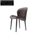 Modern Luxury Saddle Leather Dining Chair with Metal Legs High Back