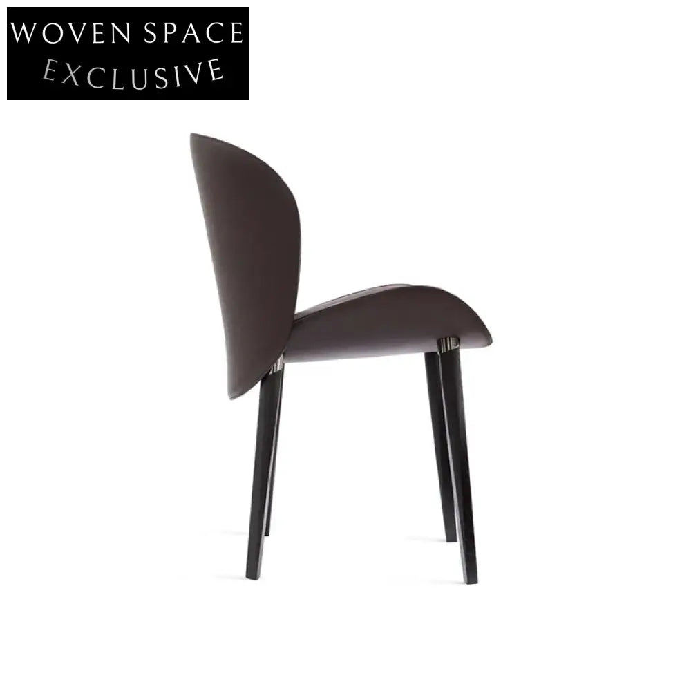 Modern Luxury Saddle Leather Dining Chair with Metal Legs High Back