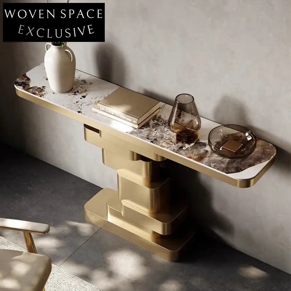 Modern Luxury Sintered Stone Top Entryway Living Room Accent Console Table