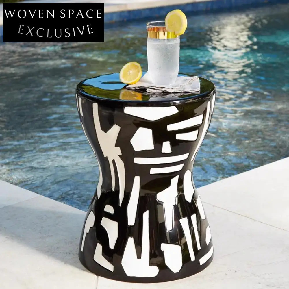 Modern Luxury Small Round Solid Wood End Table Nightstand for Living Room