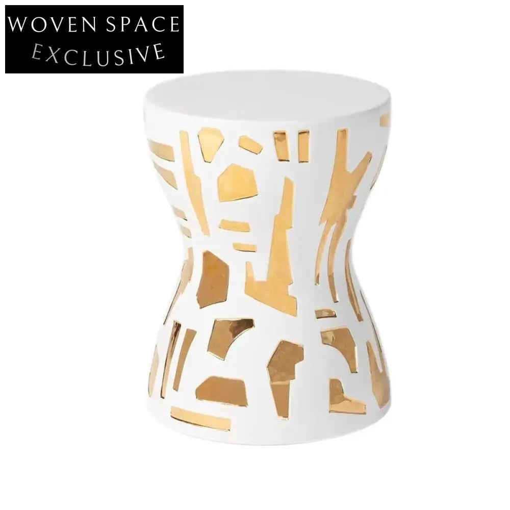 Modern Luxury Small Round Solid Wood End Table Nightstand for Living Room