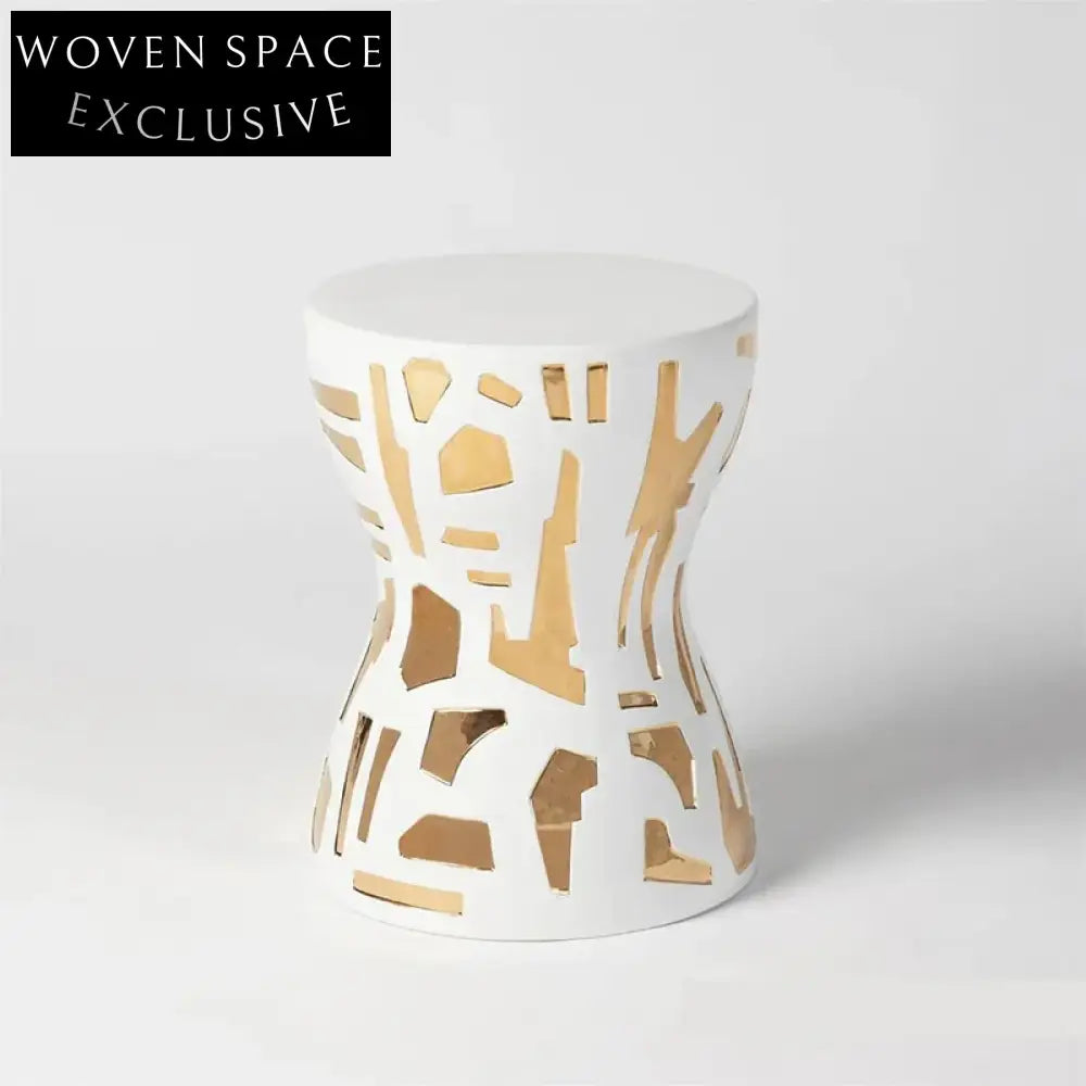 Modern Luxury Small Round Solid Wood End Table Nightstand for Living Room