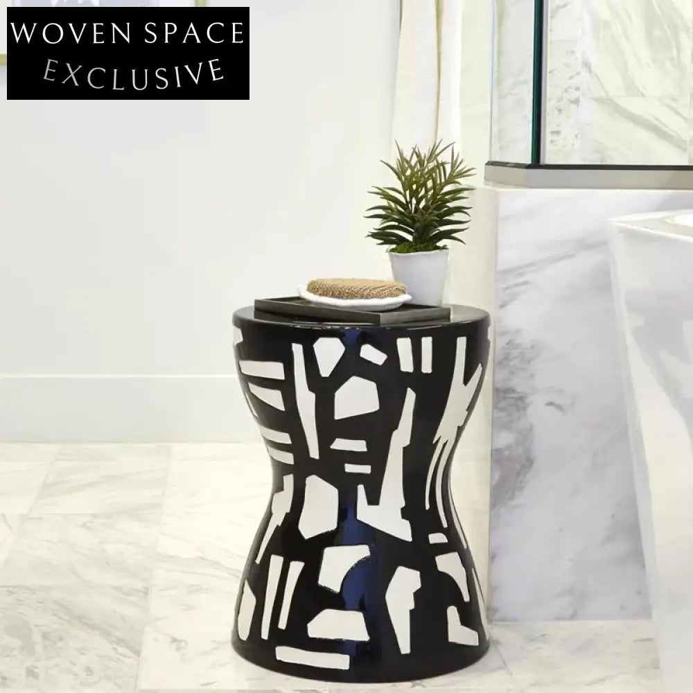 Modern Luxury Small Round Solid Wood End Table Nightstand for Living Room