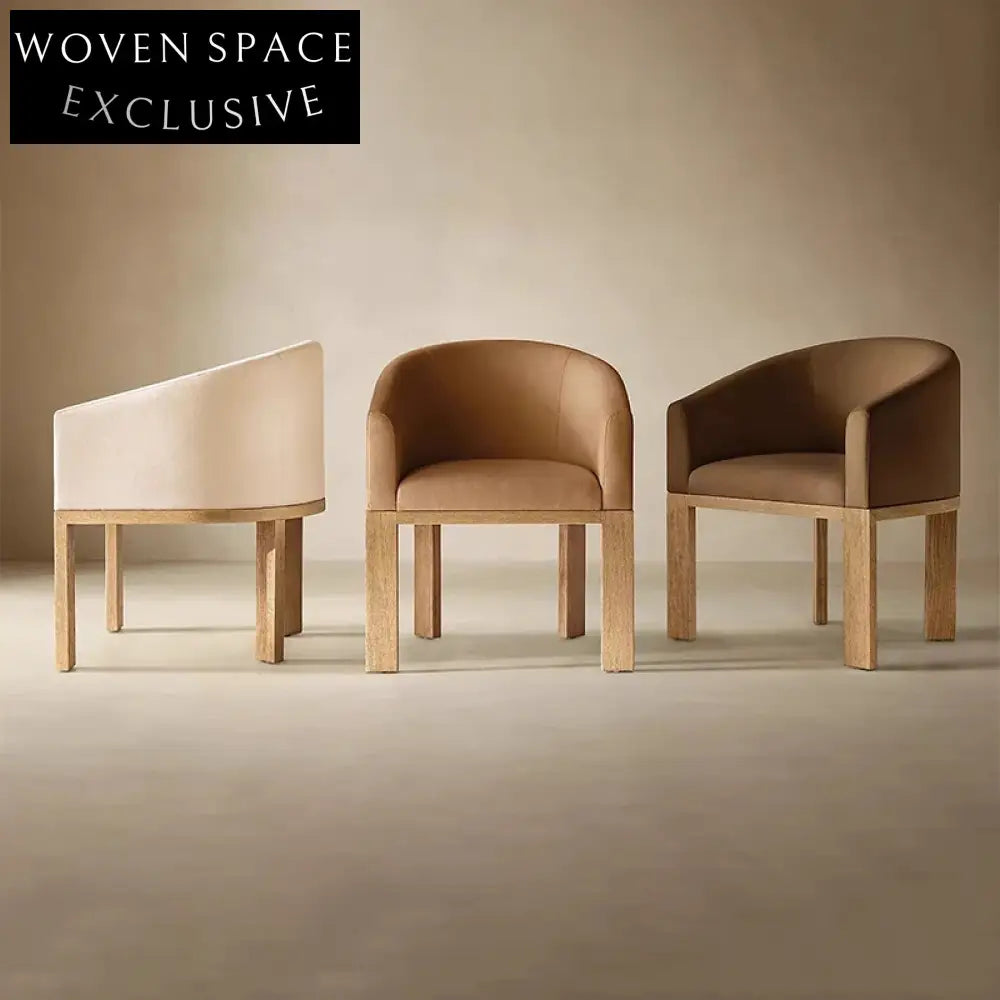 Modern Luxury Solid Oak Wood Upholstered Fabric Dining Chair for Kitchen