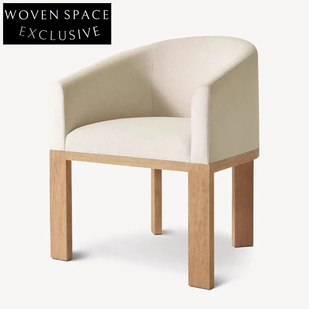 Modern Luxury Solid Oak Wood Upholstered Fabric Dining Chair for Kitchen