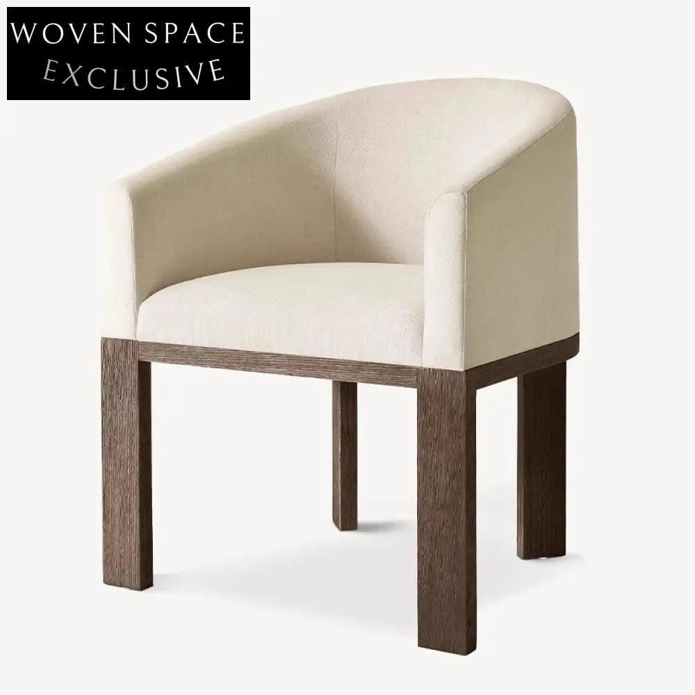 Modern Luxury Solid Oak Wood Upholstered Fabric Dining Chair for Kitchen