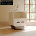 Modern Luxury Solid Wood Bedroom Furniture, White Nightstand with Drawer