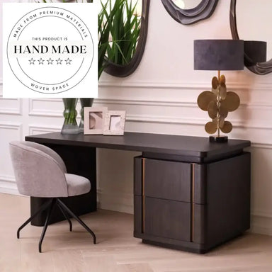 Modern Luxury Solid Wood Black Home Office Writing Desk