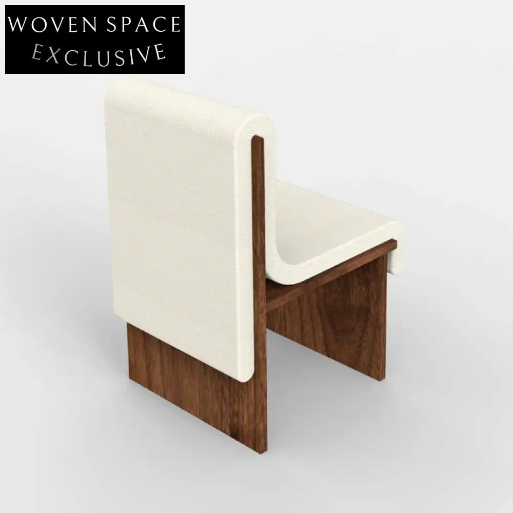 Modern Luxury Solid Wood High-Back Dining Chair, Teddy Fabric